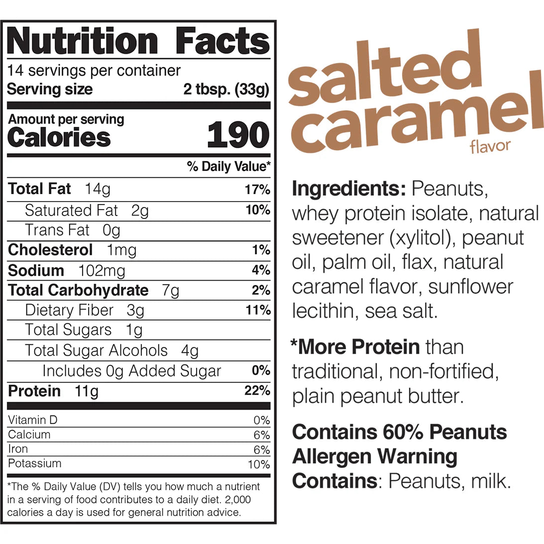 Nuts 'n More Protein Peanut Butter — Salted Caramel front