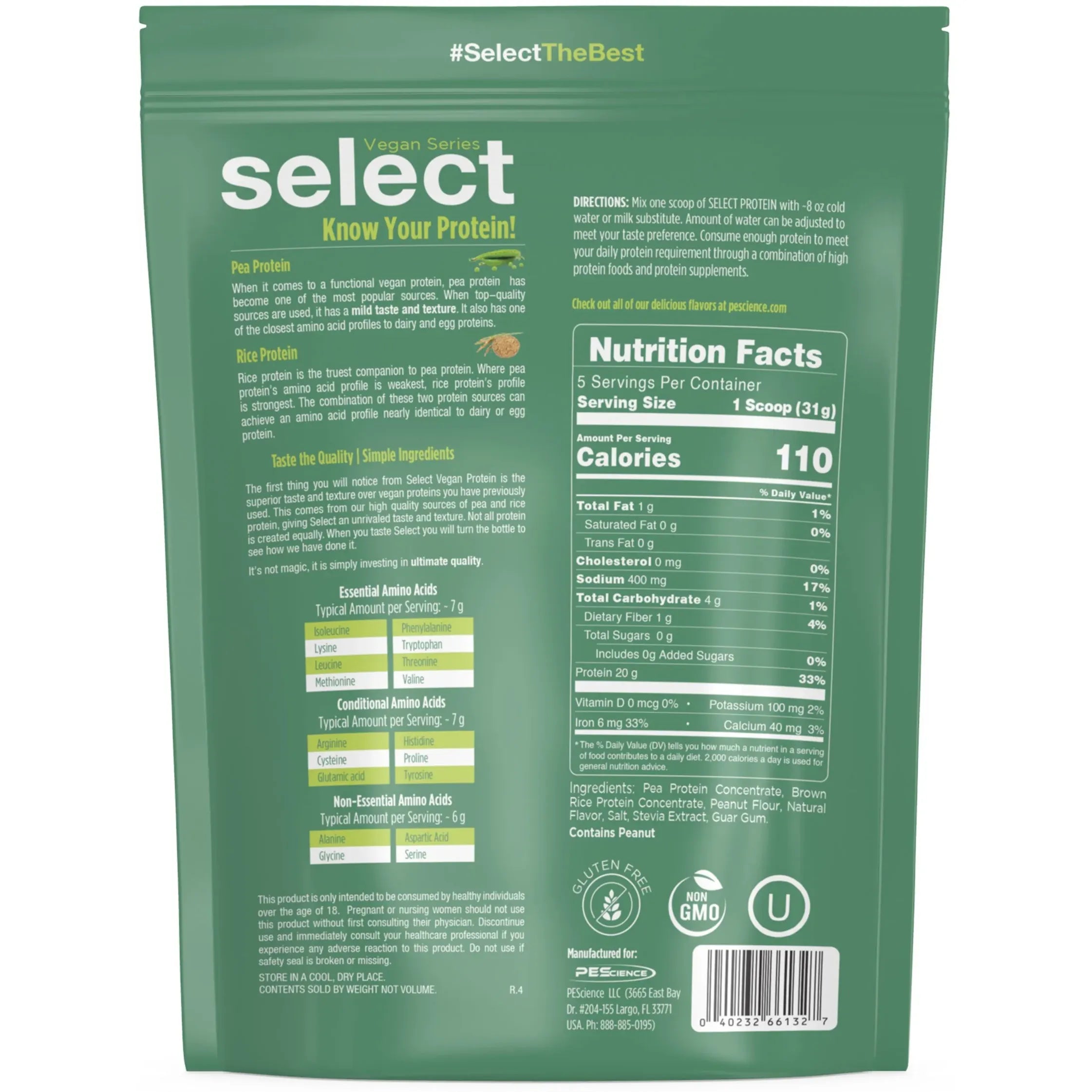 PEScience Select VEGAN Protein TRIAL SIZE (5 servings)
