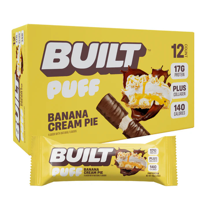 Built Protein Bars & Puffs (1 Box of 12) — Banana Cream Pie Puff *LIMITED*