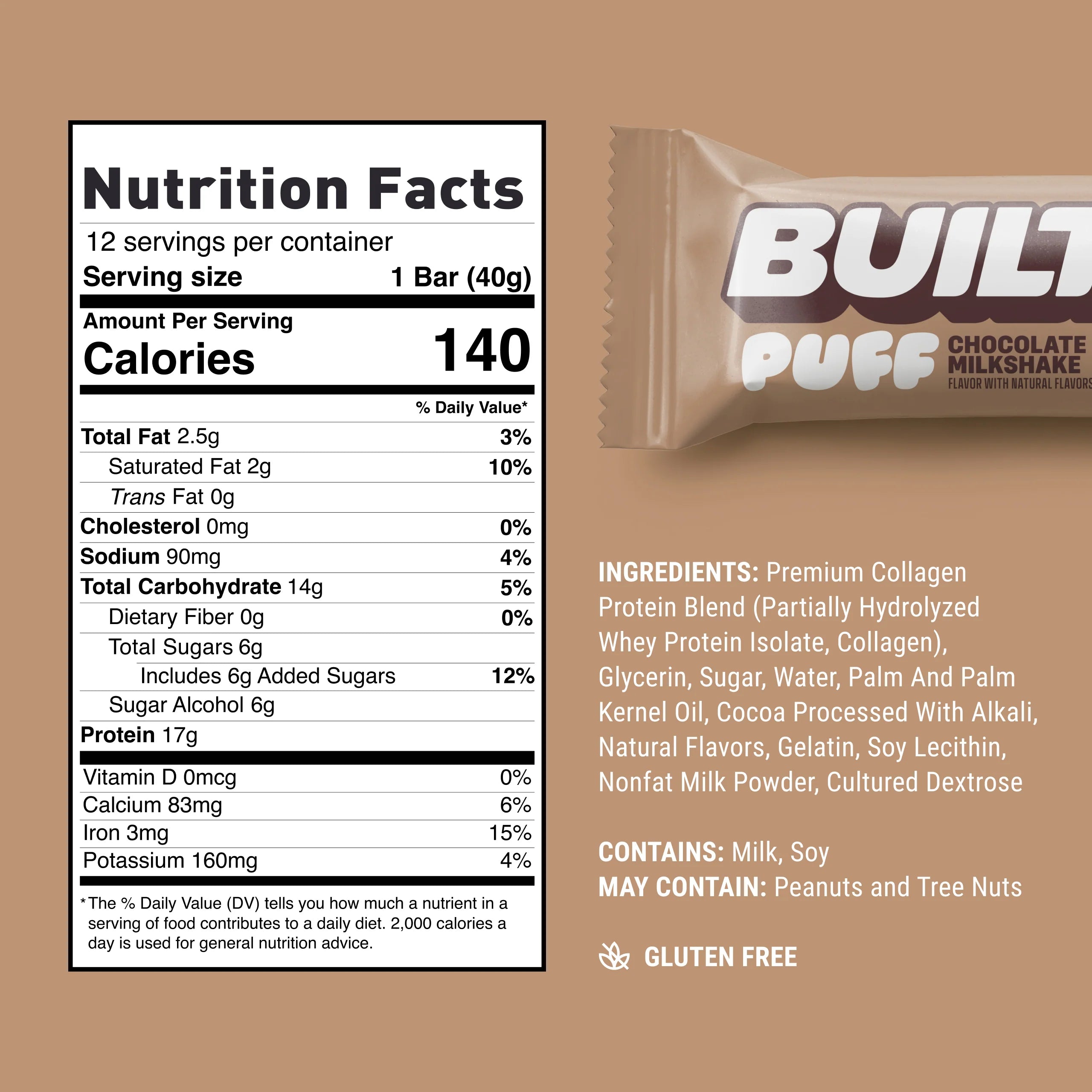Built Protein Bars & Puffs (1 Box of 12)