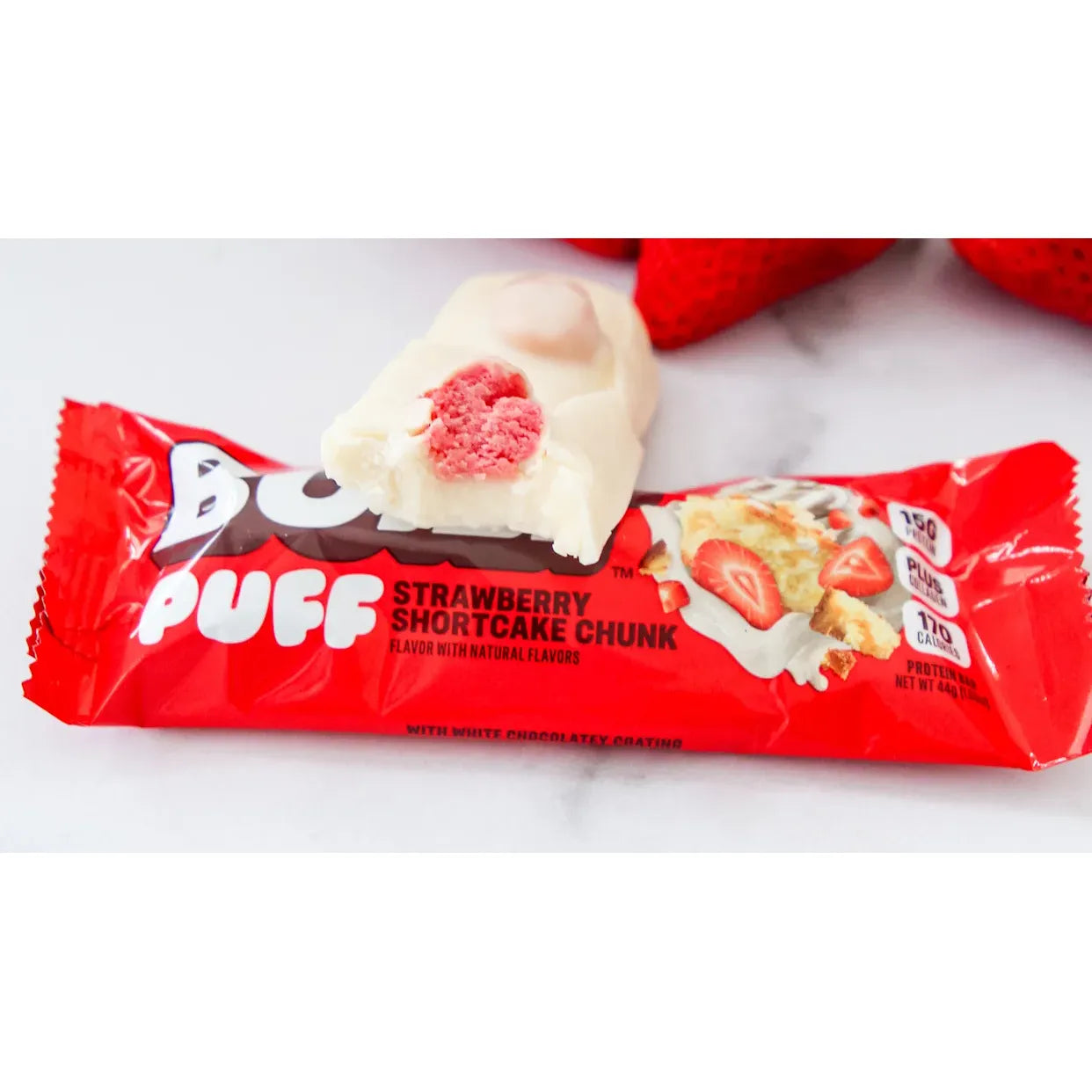 Built Protein Bars & Puffs (1 Bar) — Strawberry Shortcake Chunk Puff *LIMITED* front