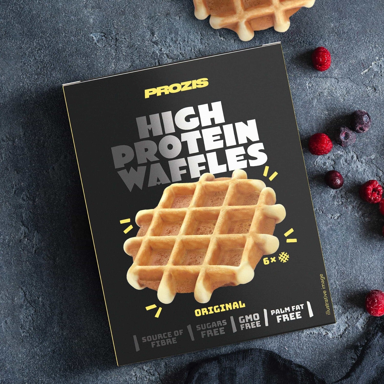 Gaufres au chocolat hyperprotéinées Prozis (1 boîte de 6 gaufres)