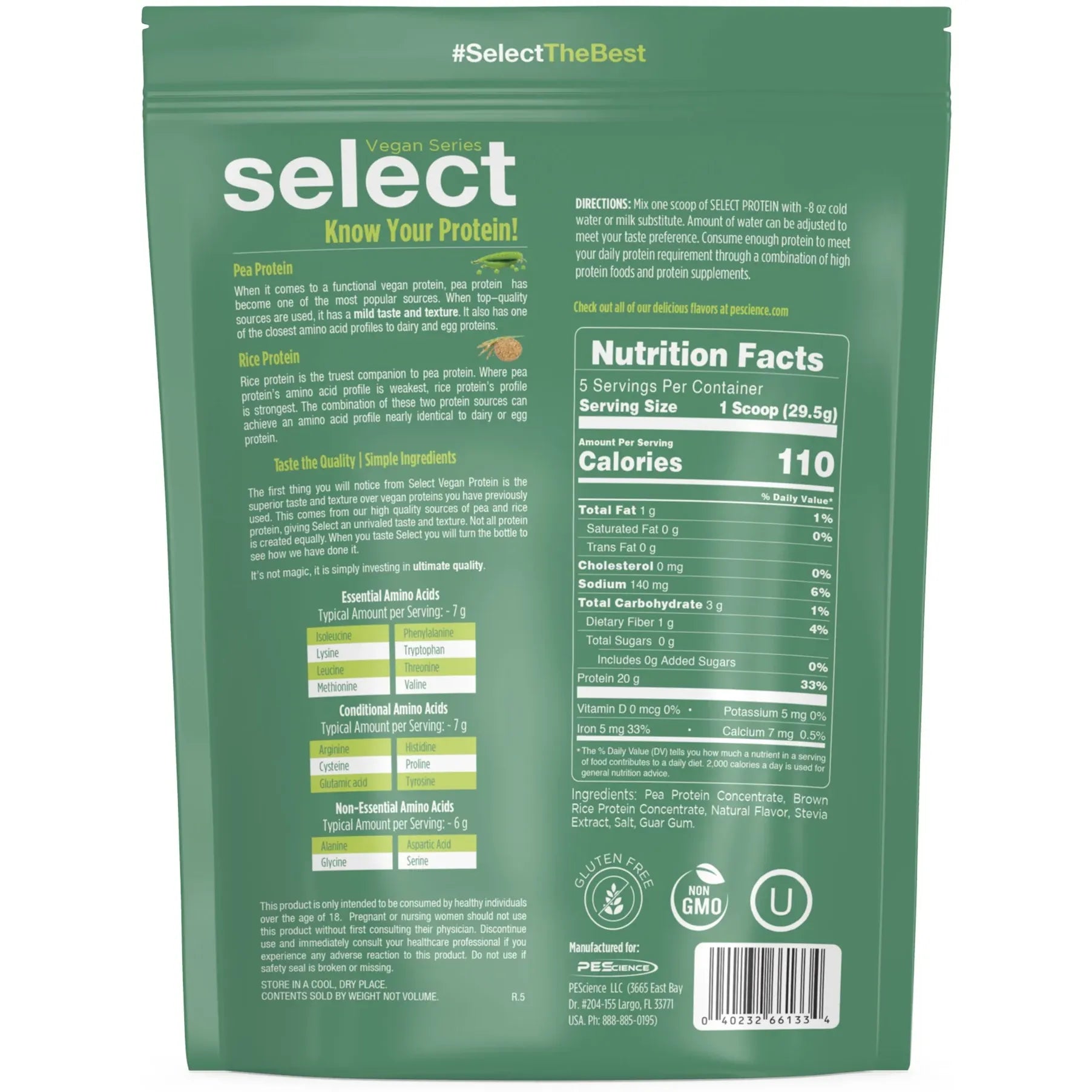 PEScience Select VEGAN Protein TRIAL SIZE (5 servings)