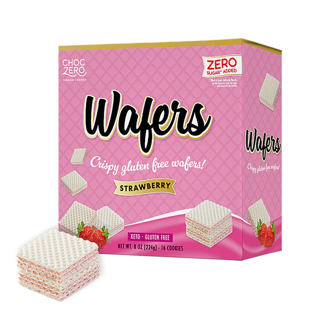 ChocZero Keto GF Wafer Cookies (1 box of 16) — Strawberry