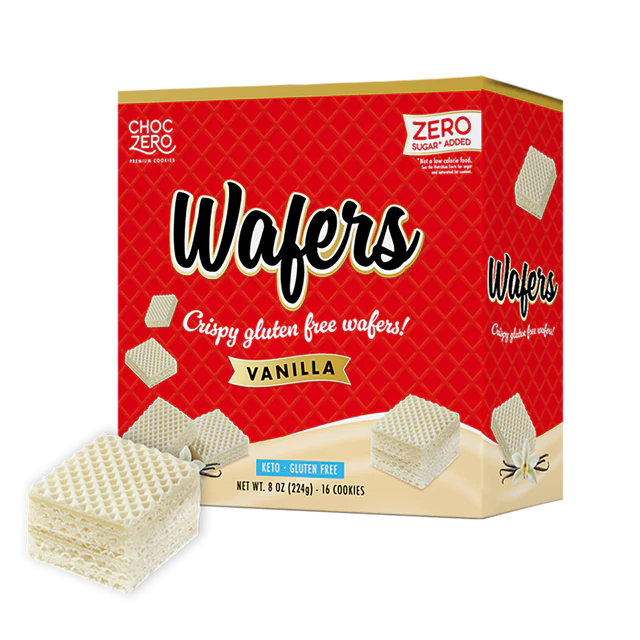 ChocZero Keto GF Wafer Cookies (1 box of 16) — Vanilla front