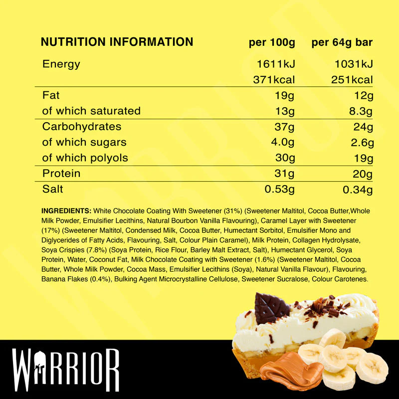Warrior Crunch Low-Carb Protein Bar (1 Bar) — Banoffee Pie front