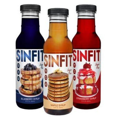 Sinfit Nutrition Sugar Free Pancake Syrup Protein Snacks Maple Syrup,Blueberry Syrup,Strawberry Syrup Sinfit Nutrition