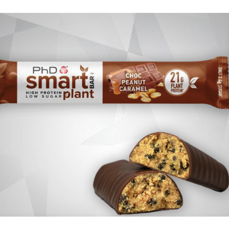 PhD Smart Bar PLANT (vegan) (1 bar) Protein Snacks Chocolate Coconut & Cashew,Chocolate Peanut Caramel,Chocolate Toffee Popcorn,Dark Chocolate Brownie PhD
