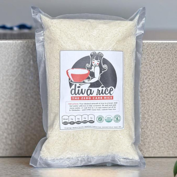 Best keto pasta and rice alternatives Canada 2026 — Diva Rice zero carb rice, Fiber Gourmet, Mission tortillas — Top Nutrition Canada