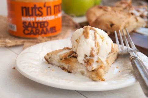 Nuts 'n More Salted Caramel Peanut Butter Apple Galette - high-protein recipe with Nuts 'n More from Top Nutrition & Fitness 