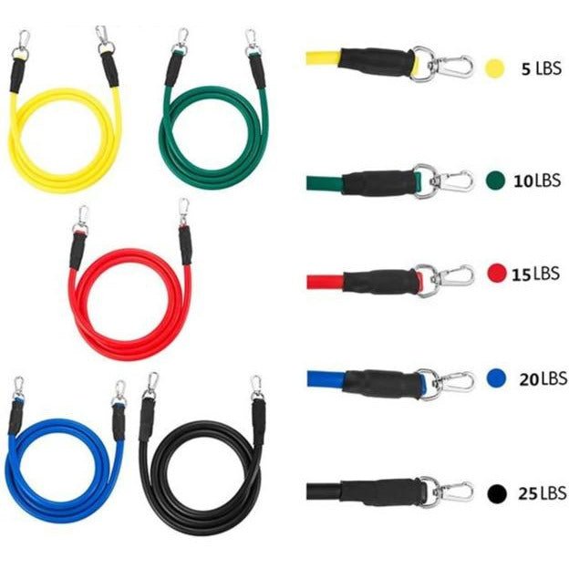 11 pcs Resistance Bands Set (with handles, door anchor, and ankle straps) 