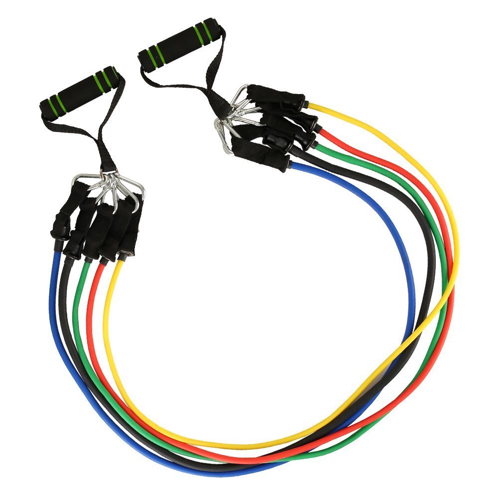 11 pcs Resistance Bands Set (with handles, door anchor, and ankle straps) 