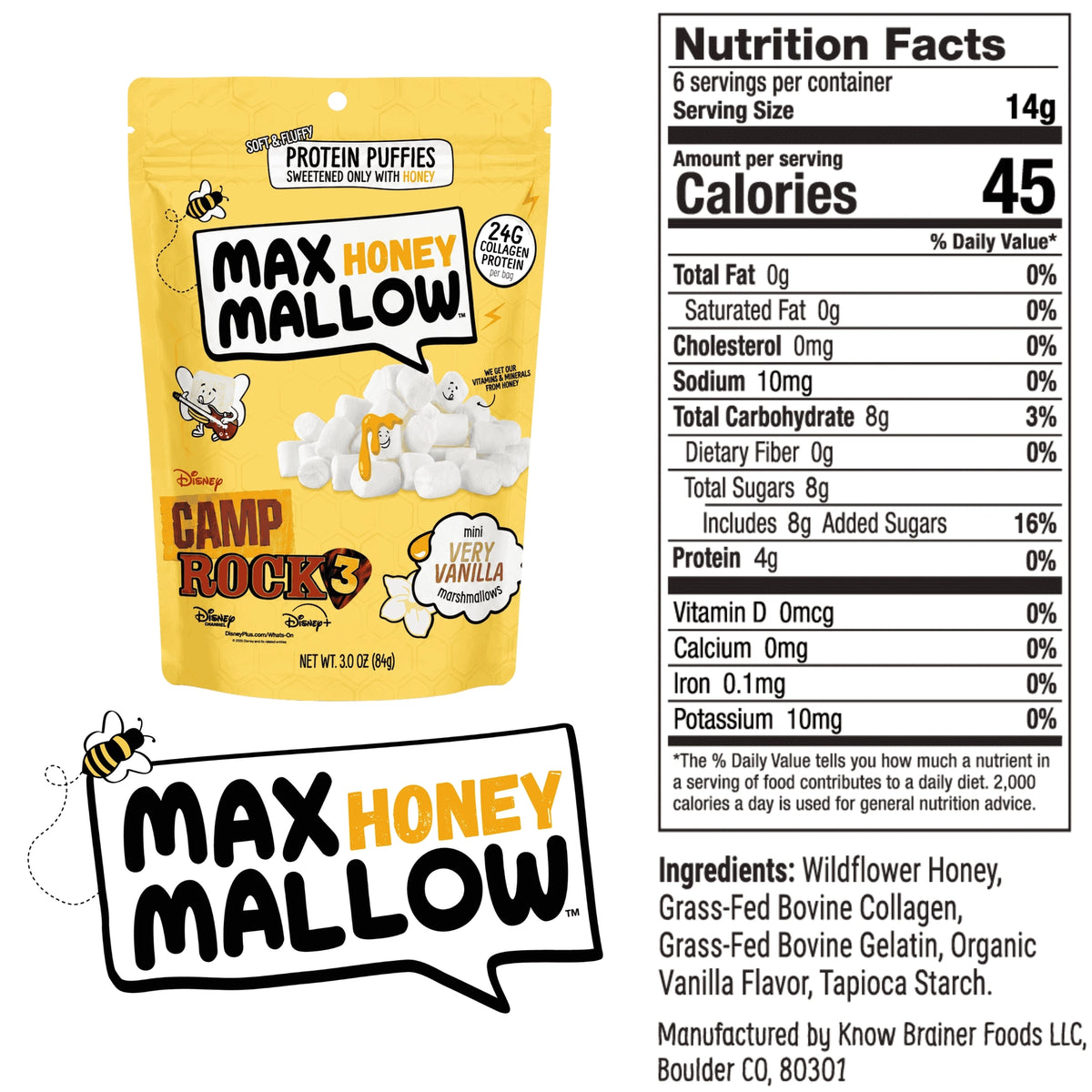 Max Sweets GF Max Mallow Sugar-Free Marshmallows (1 bag-6 servings)