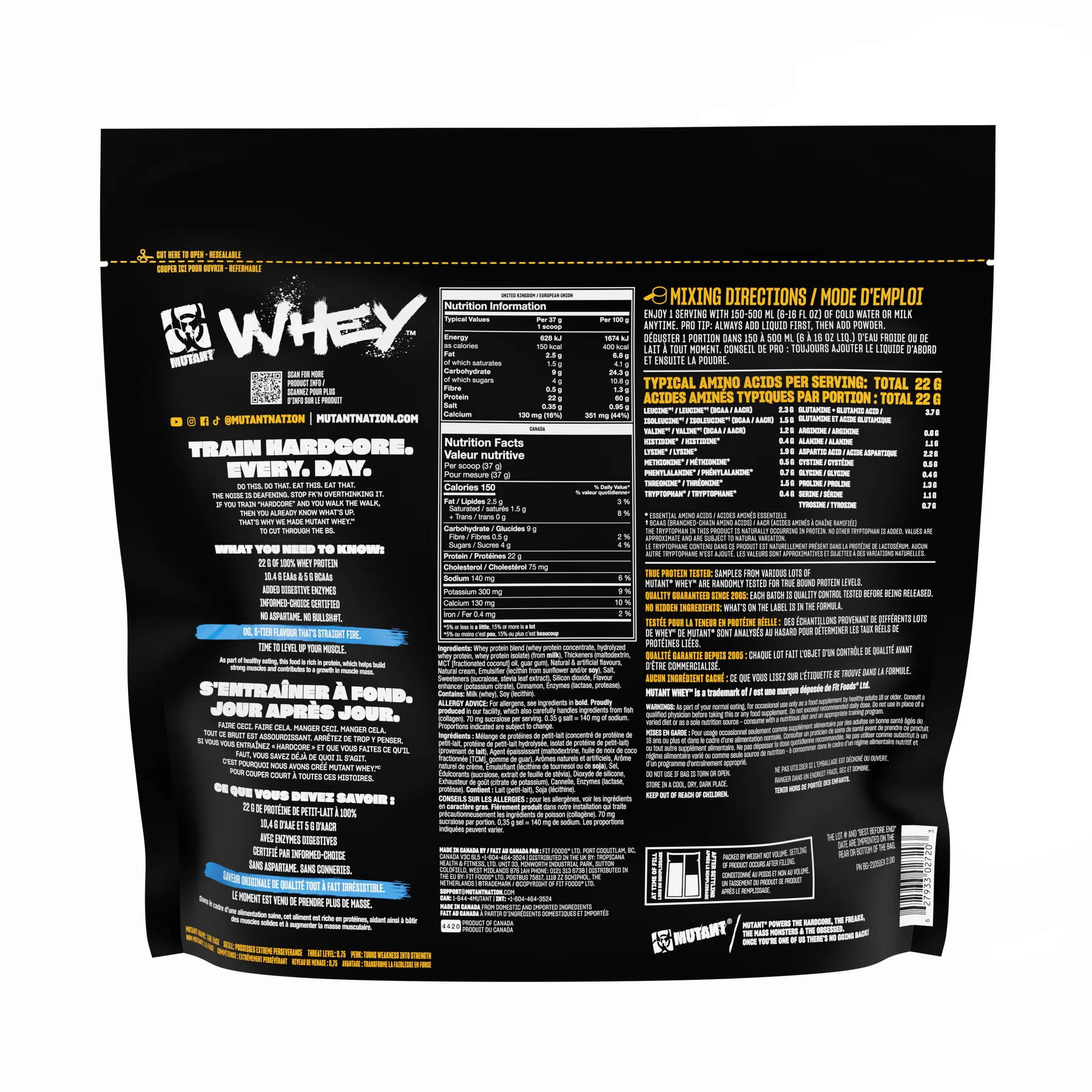 Mutant Whey Protein Powder (5 lbs) Triple Chocolate - Mutant - Top Nutrition and Fitness Canada