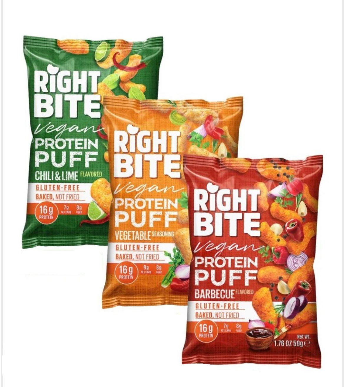 Bite And More Right Bite Vegan GF Protein Puffs 1 bag Bite and More Top Nutrition Canada