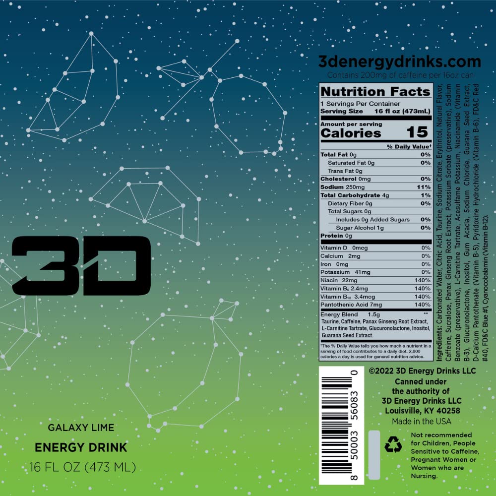 3D Energy Drink (USA) (1 can) - Top Nutrition and Fitness 