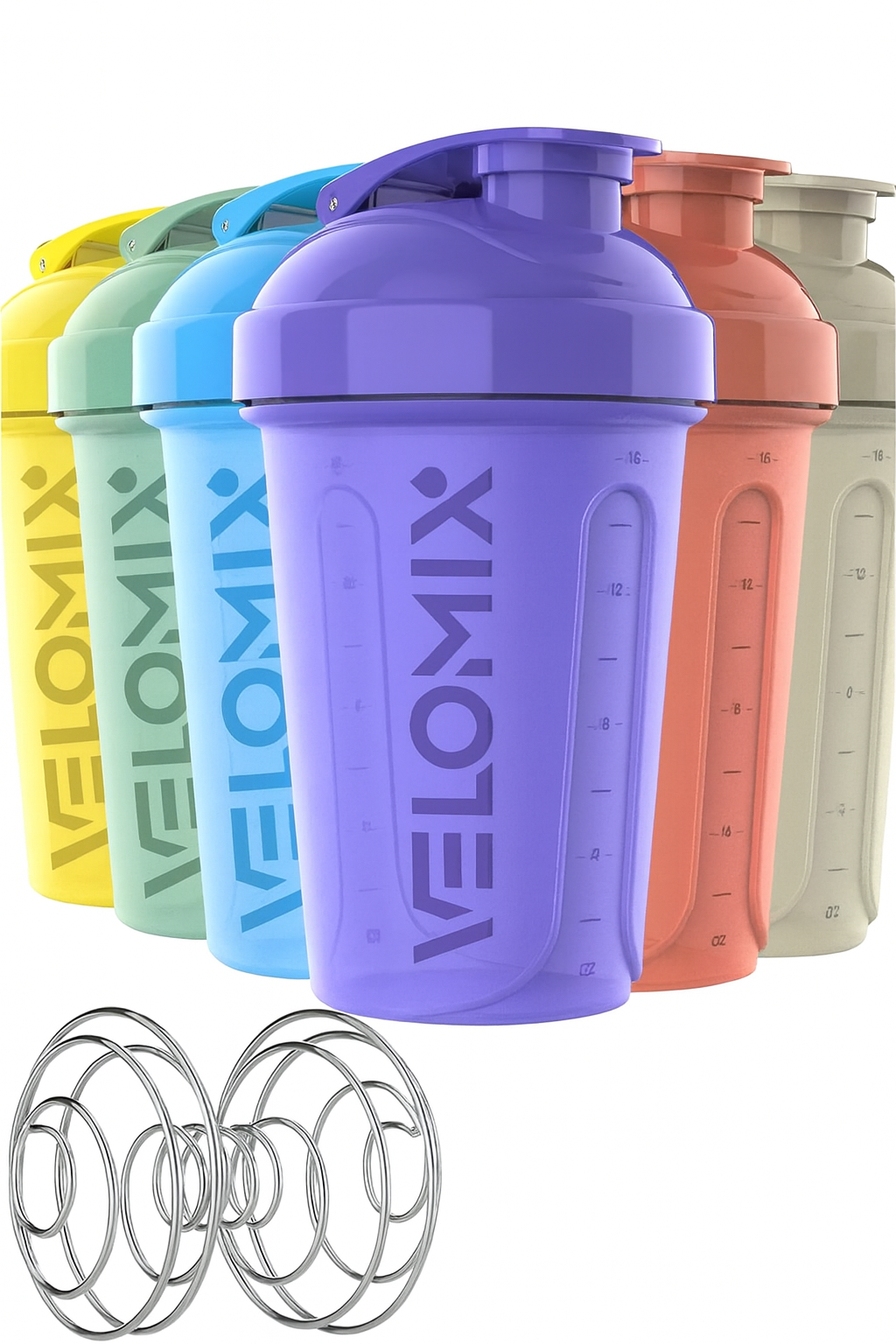 VELOMIX Shaker Bottle with stainless ball (1 bottle - 20oz)