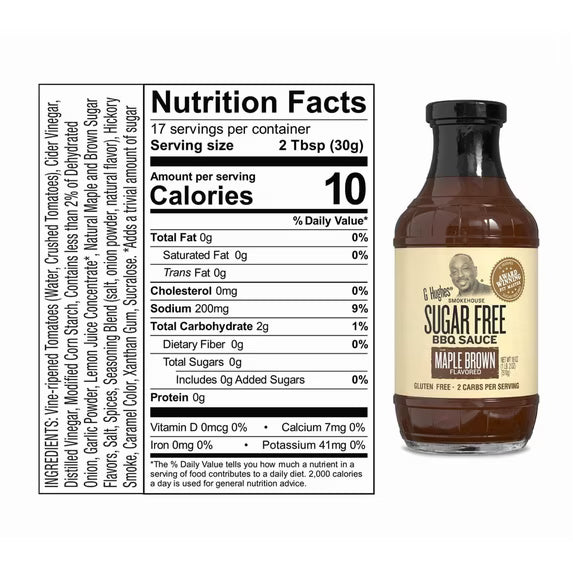 G Hughes Keto Sugar Free BBQ Sauce (18 oz bottle)