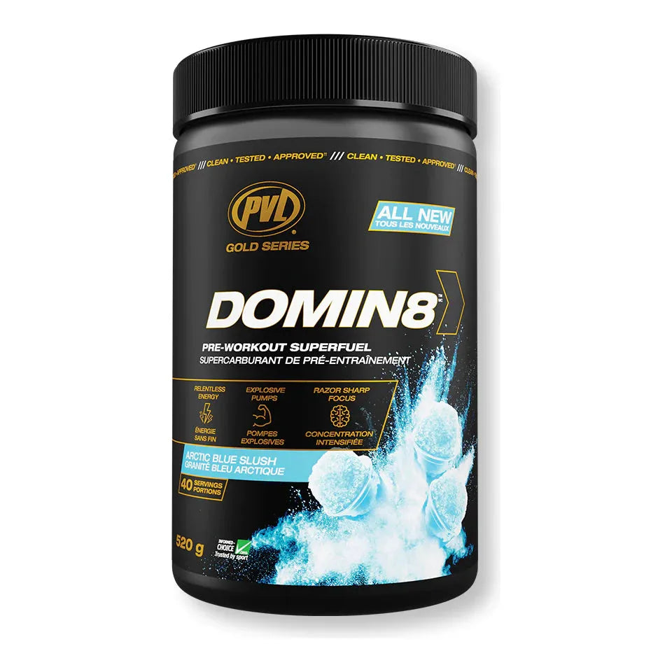 PVL Domin8 Pre-Workout (40 servings) Pre-workout Artic Blue Slush PVL