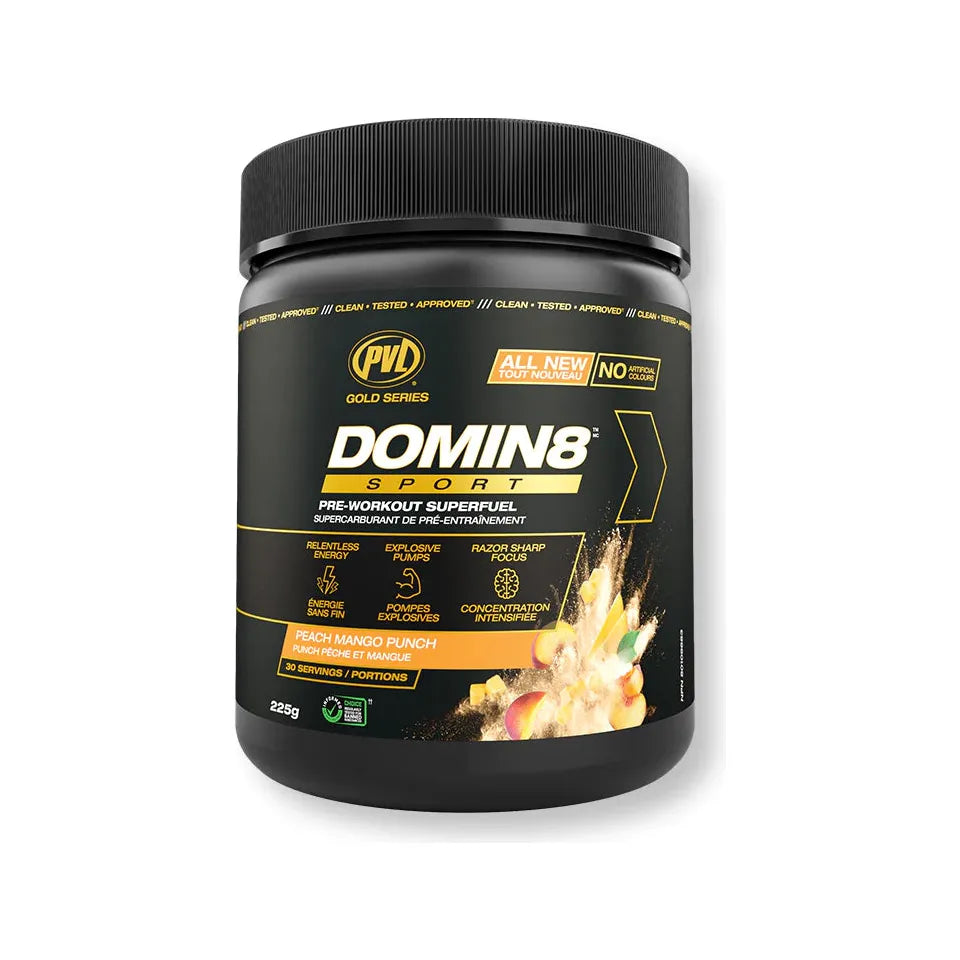 PVL Domin8 Sport Pre-Workout 30 servings PVL Top Nutrition Canada