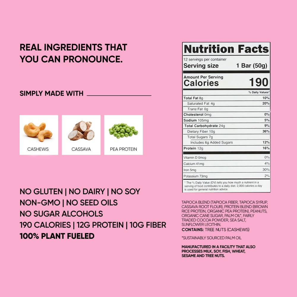 TRUBAR Vegan Protein Bar (1 box of 12 bars)