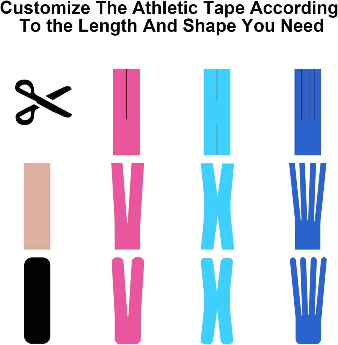 Kinesiology Tape (K-Tape) – Latex-Free, Water-Resistant Muscle Support – Black (1 Roll)