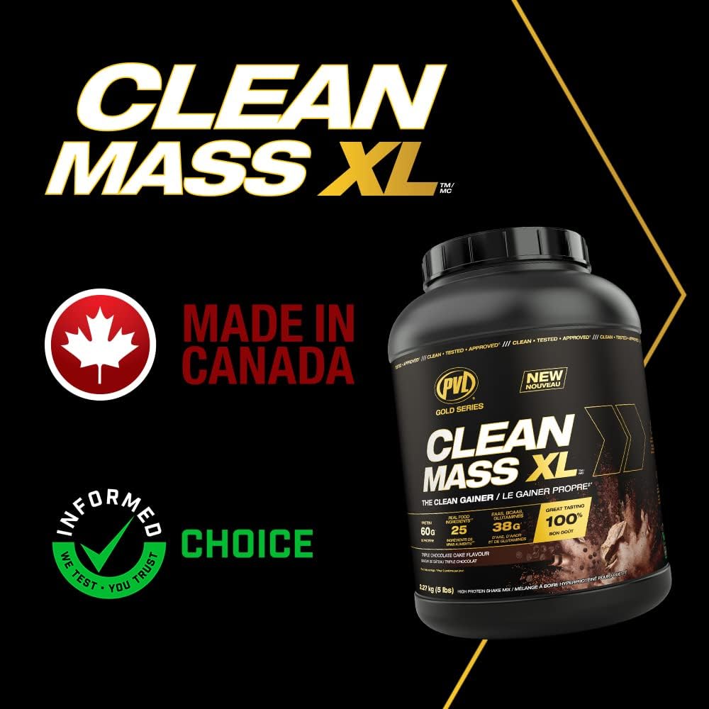 PVL Clean Mass Gainer XL Whey Protein Powder (10lbs)