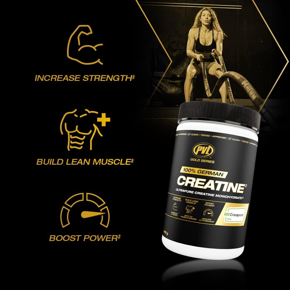 PVL 100% German Creatine Creapure® Monohydrate (410g - 82 servings) — micronized creatine monohydrate powder (view 3)