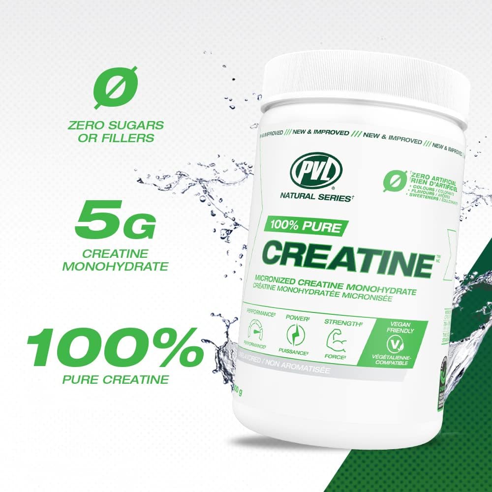 PVL 100% Pure Creatine Monohydrate — Micronized, Pharmaceutical-Grade, Unflavoured (1000g / 200 Servings) — micronized creatine monohydrate powder (view 5)