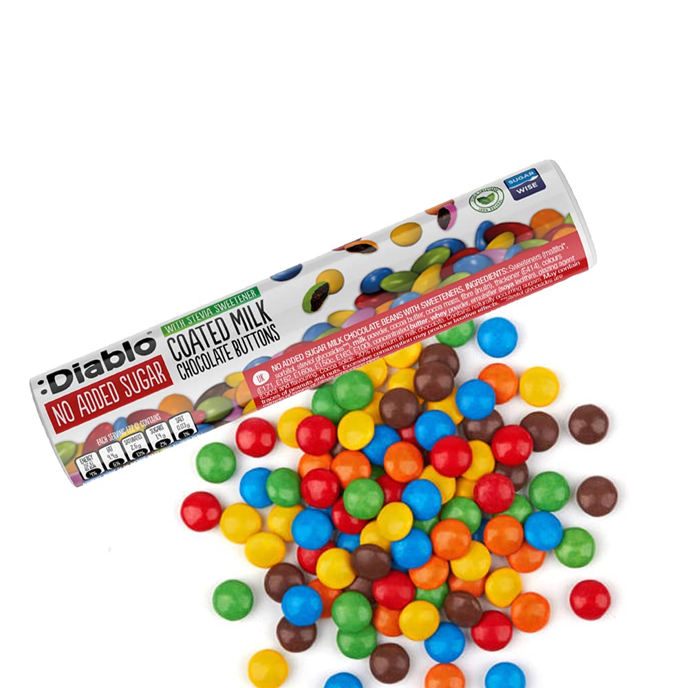 Diablo Low Sugar Milk Chocolate Buttons "smarties" (1 tube)