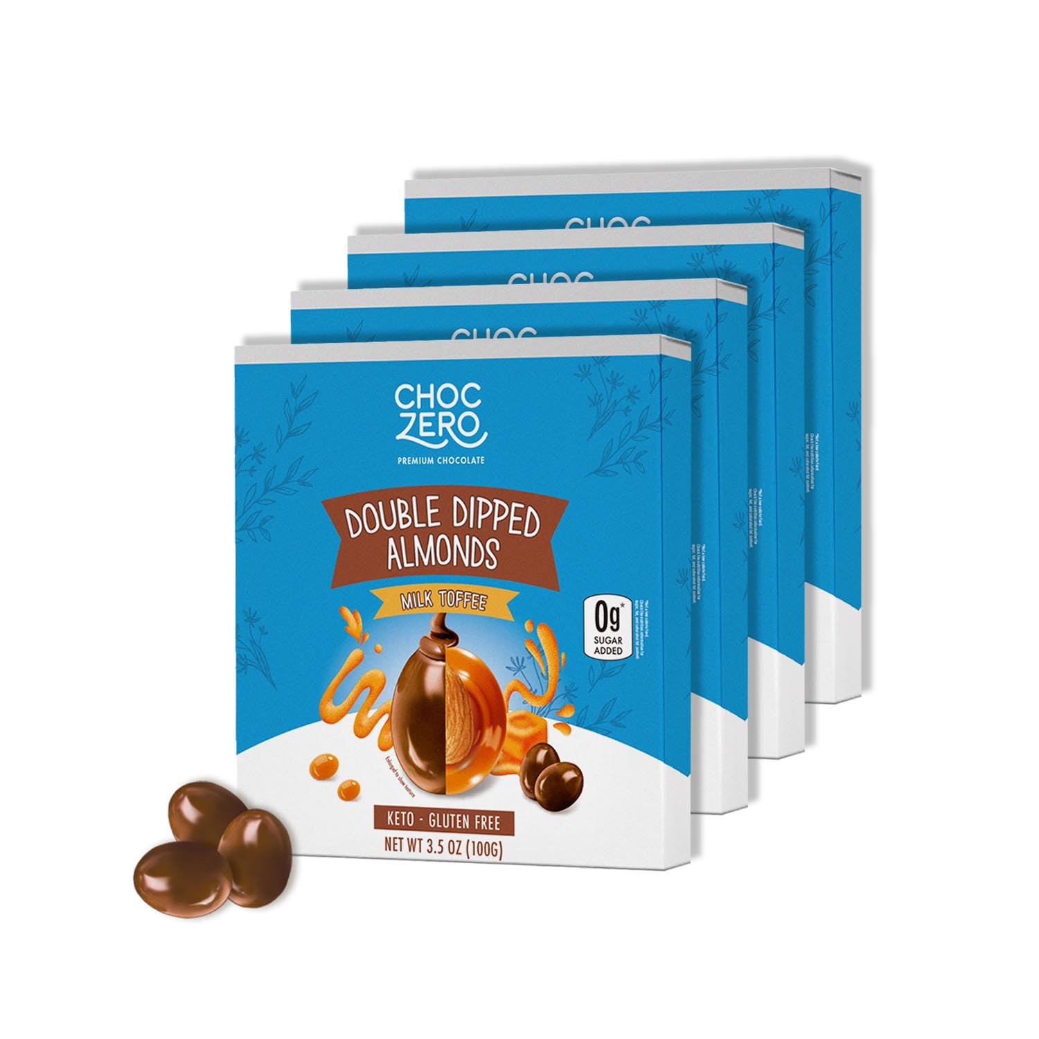 ChocZero Keto Milk Chocolate Covered TOFFEE Almonds (100g)