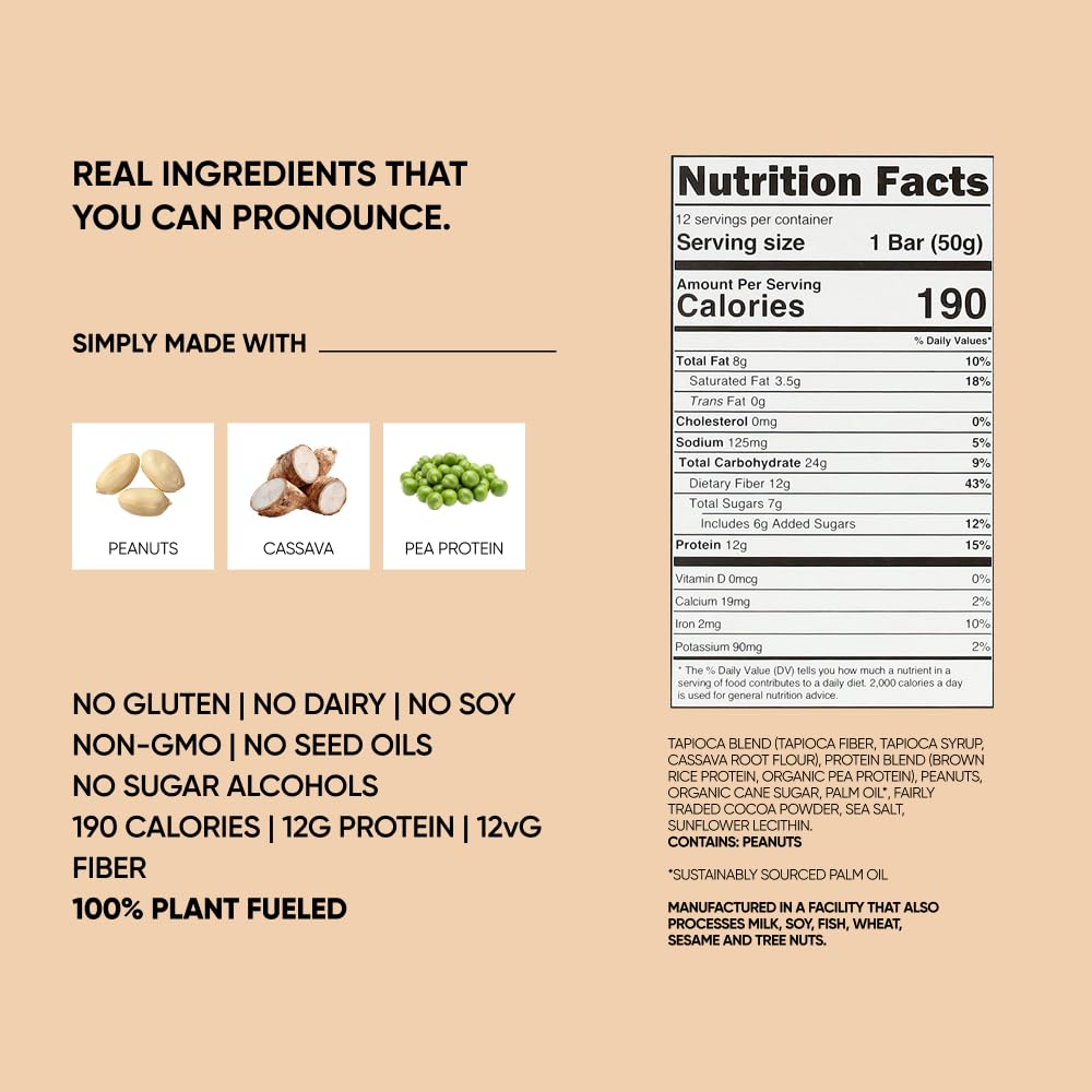 TRUBAR Vegan Protein Bar (1 box of 12 bars)