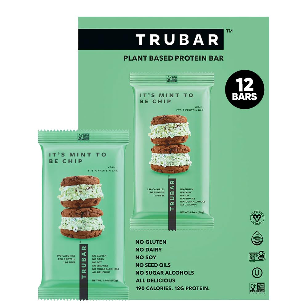 TRUBAR Vegan Protein Bar (1 box of 12 bars)