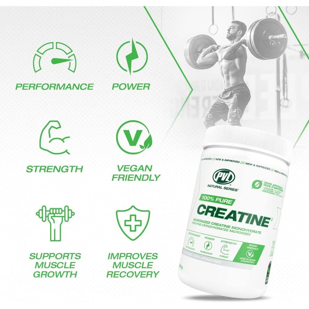 PVL 100% Pure Creatine Monohydrate — Micronized, Pharmaceutical-Grade, Unflavoured (1000g / 200 Servings) — micronized creatine monohydrate powder (view 4)