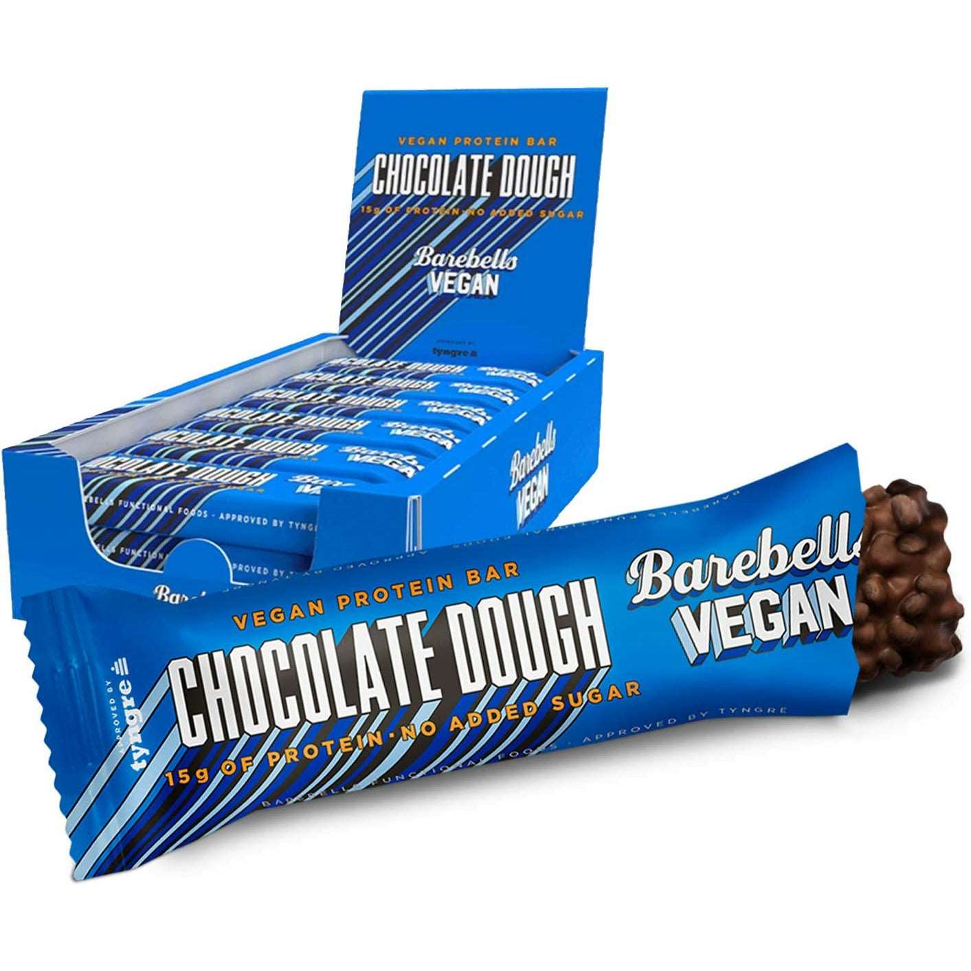 Barebells VEGAN Protein Bar (1 BOX of 12 bars) Protein Snacks Chocolate Dough VEGAN Barebells