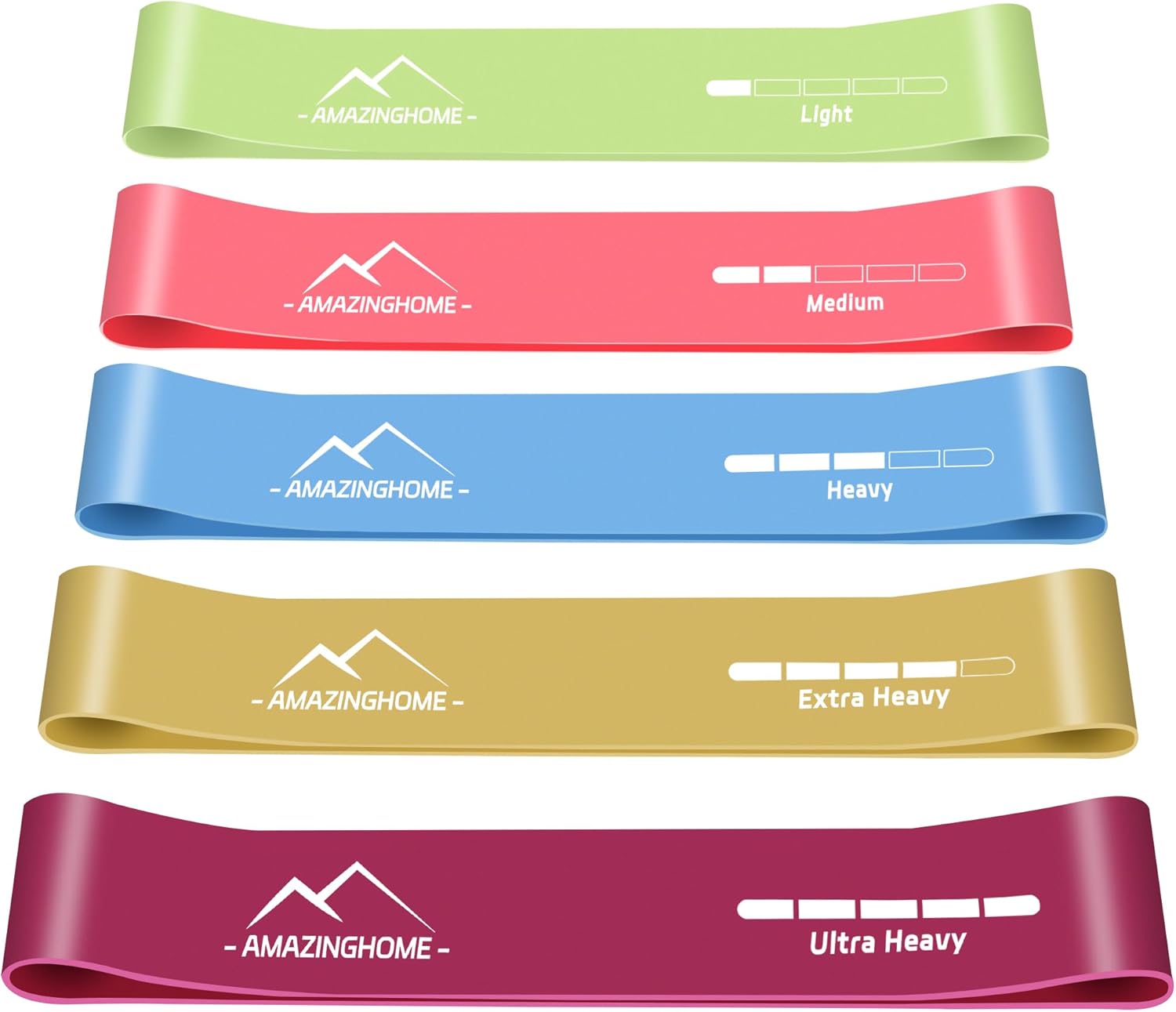 Resistance Bands for Exercise - 5 Pack
