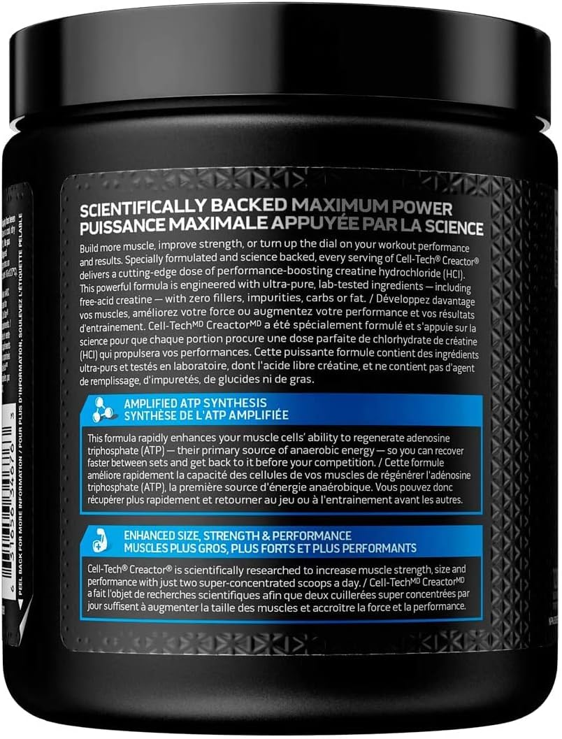 MuscleTech Creactor - Créatine HCL et créatine acide libre (120 portions)