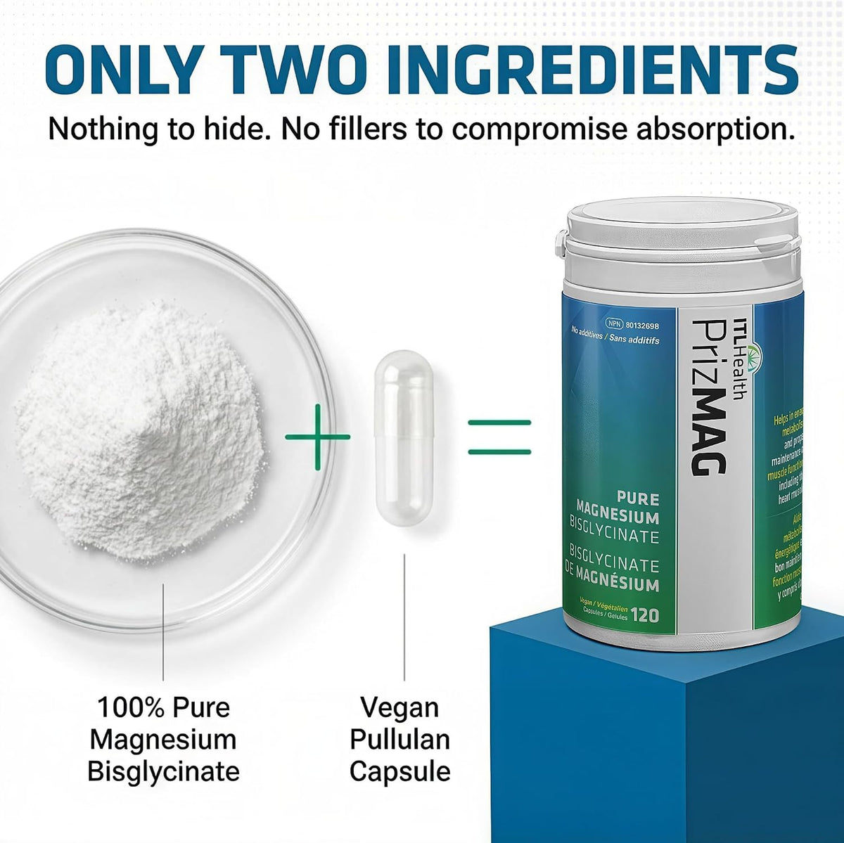 ITL Health PrizMAG Magnesium Bisglycinate (120 caps)
