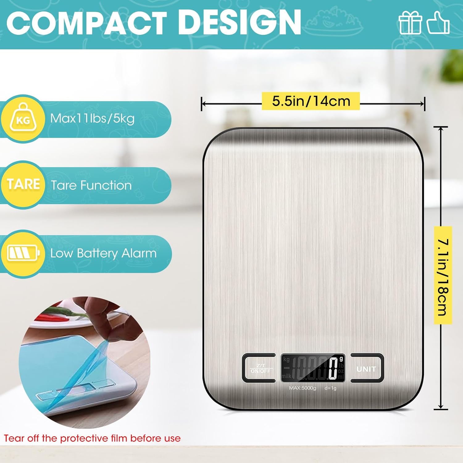 Digital Food Weight Scale (1 scale w. battery included)