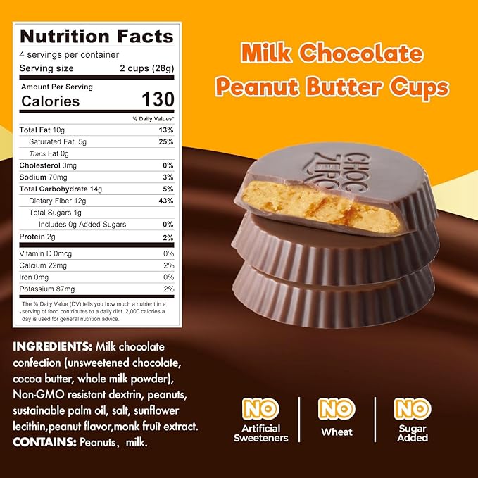 ChocZero Keto Peanut Butter Cups (8 pieces)