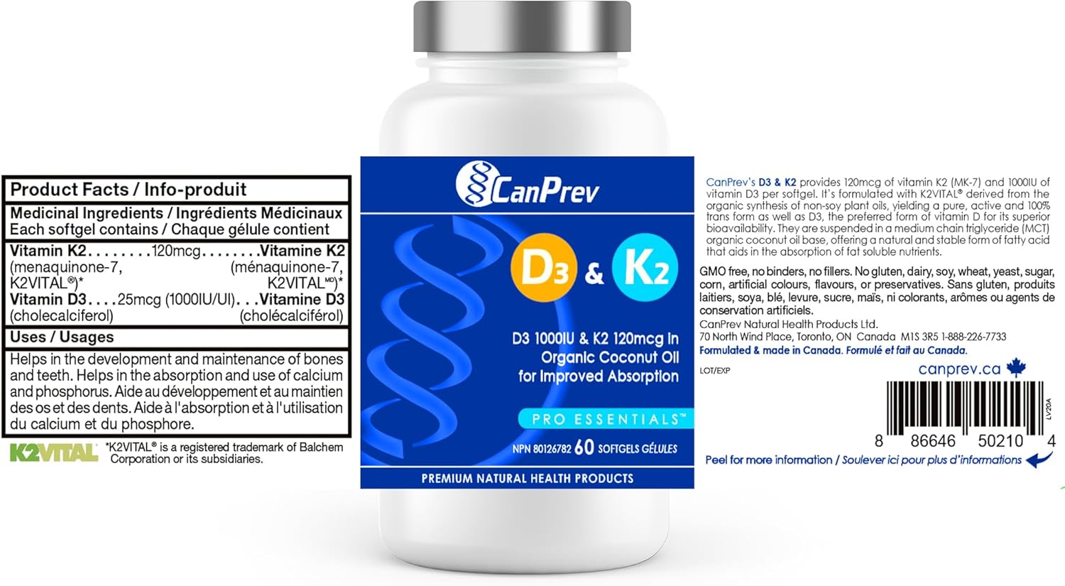 CanPrev D3 & K2 (60 softgels)