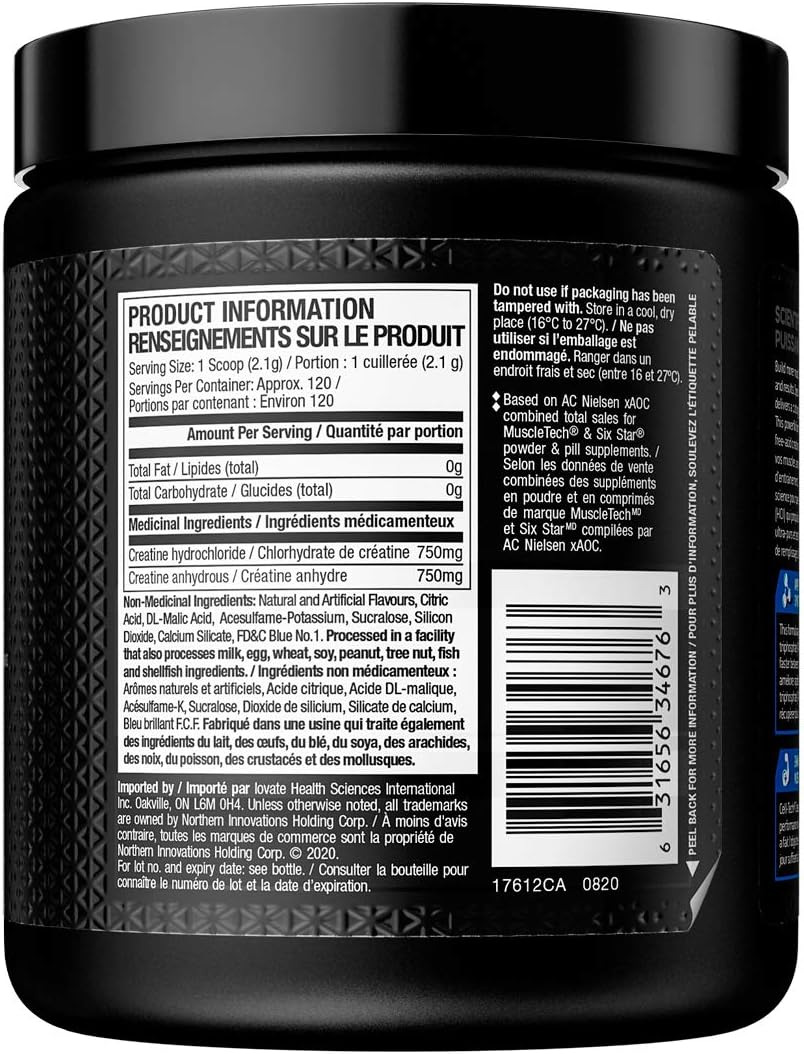 MuscleTech Creactor - Créatine HCL et créatine acide libre (120 portions)