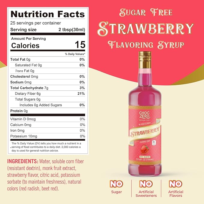 ChocZero Sugar Free Coffee Syrup Trio (3 x 10.8oz small bottles)