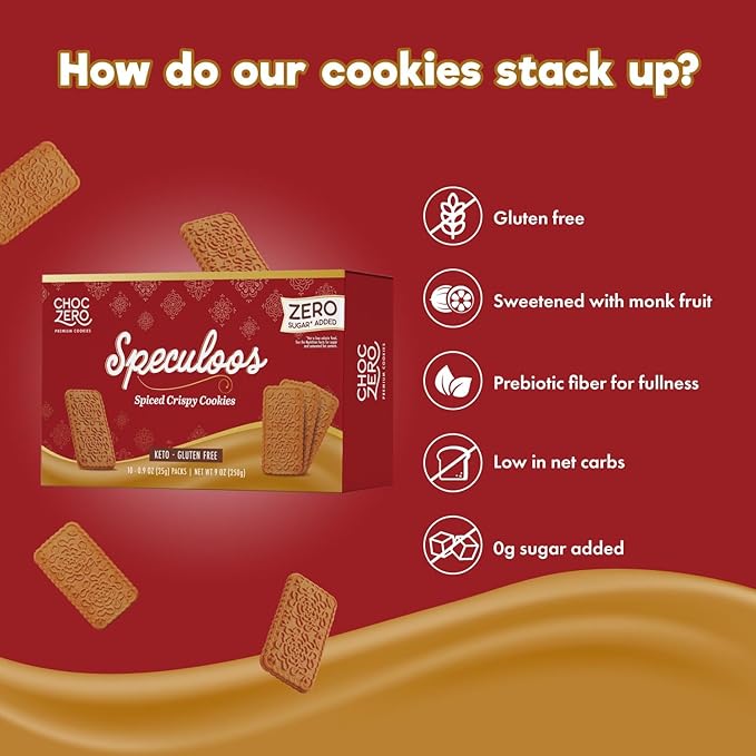 ChocZero Speculoos Spiced Crispy Cookies (30 cookies)