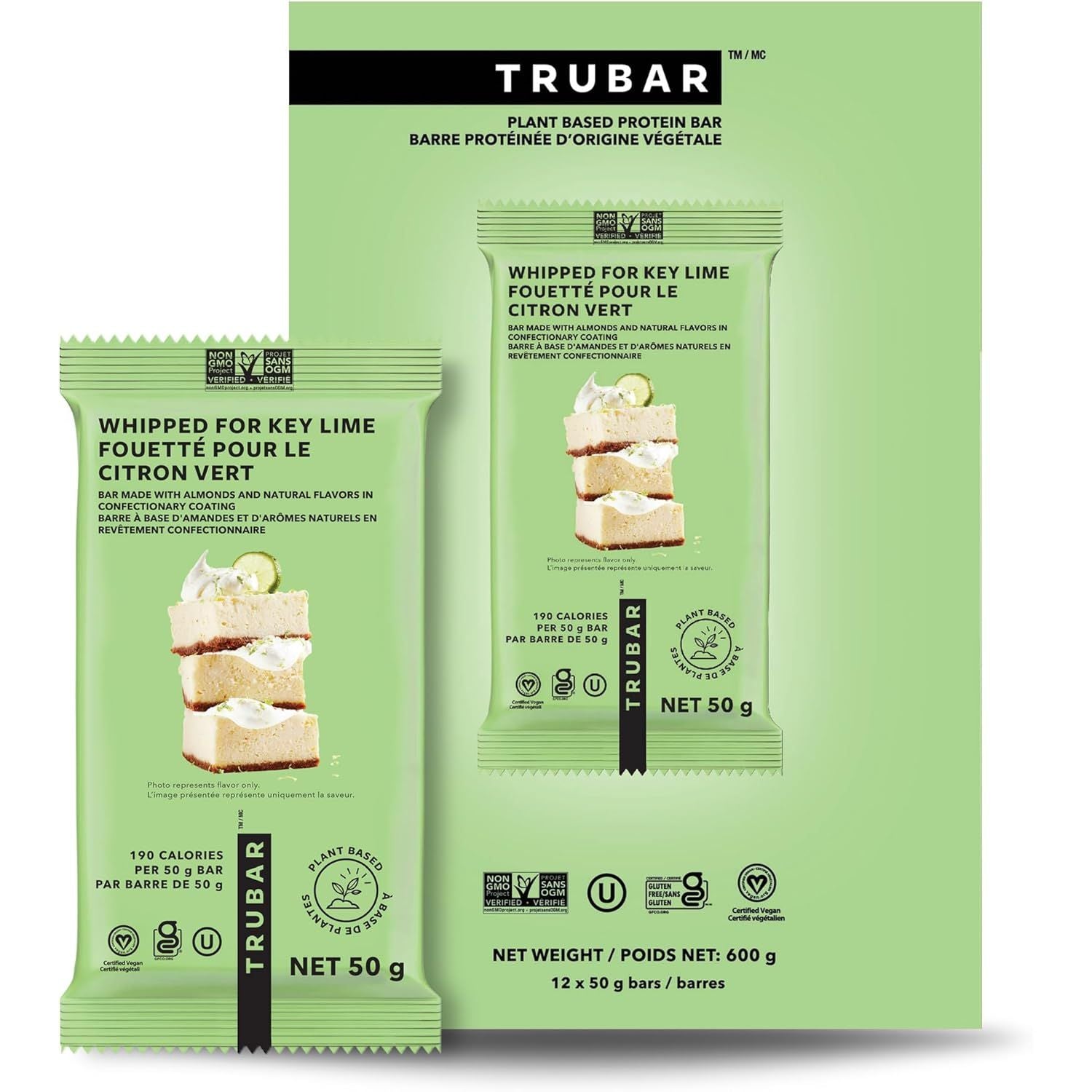 TRUBAR Vegan Protein Bar (1 box of 12 bars)