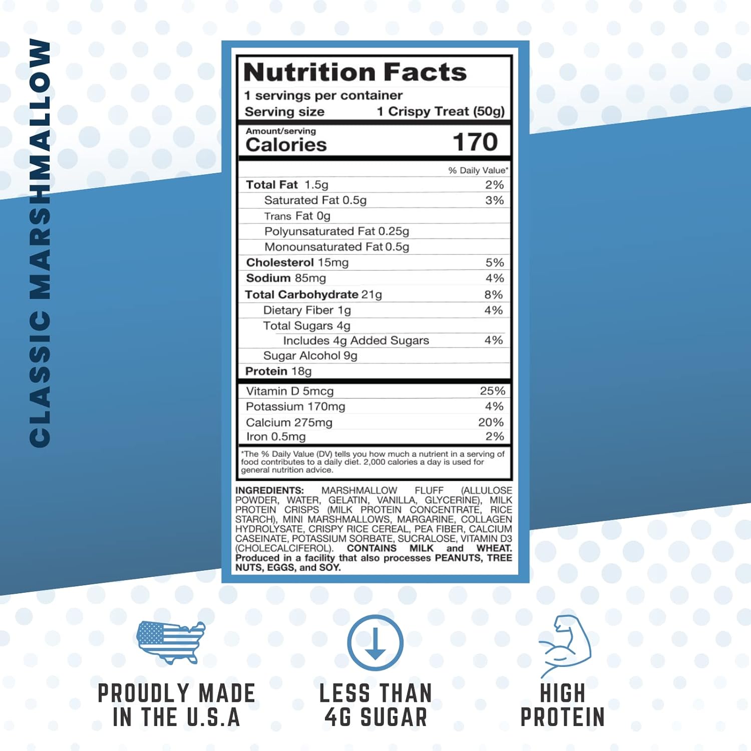 Purus Labs Protein Crispy Marshmallow Rice Crispy Square (1 friandise) 