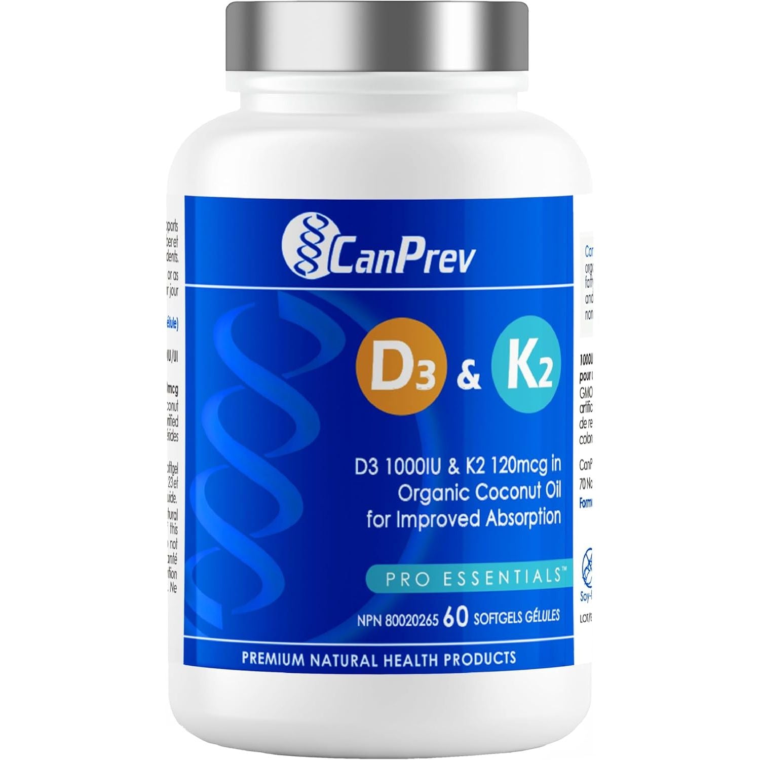 CanPrev D3 & K2 (60 softgels) - Top Nutrition and Fitness  Canada  Default Title
