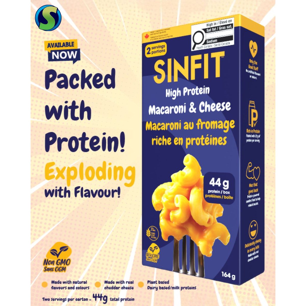 SINFIT Mac and Cheese (1 box of 2 servings)