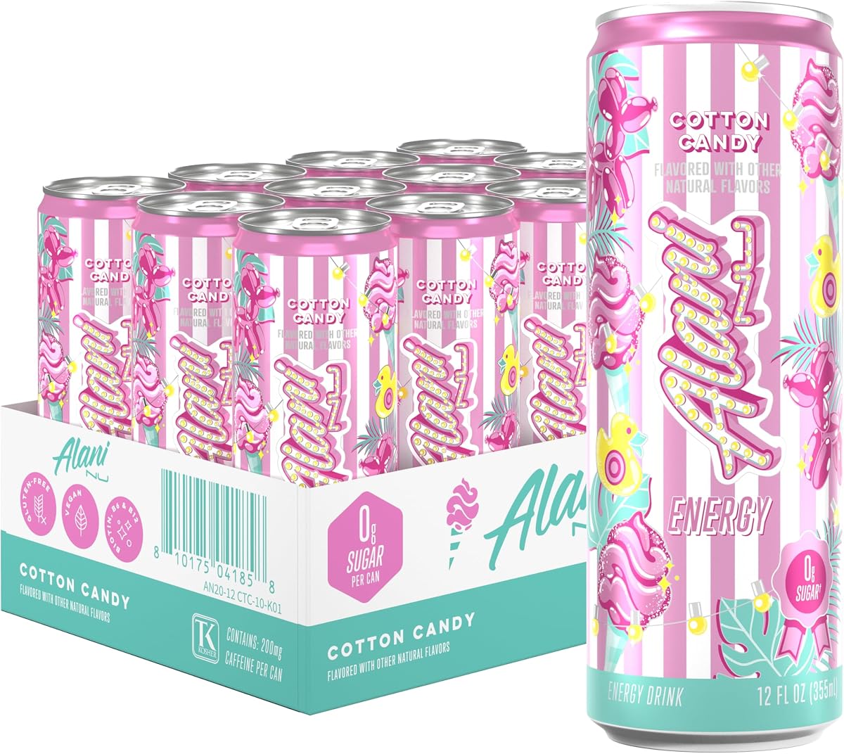 Alani Nu Energy case of 12 — Cotton Candy