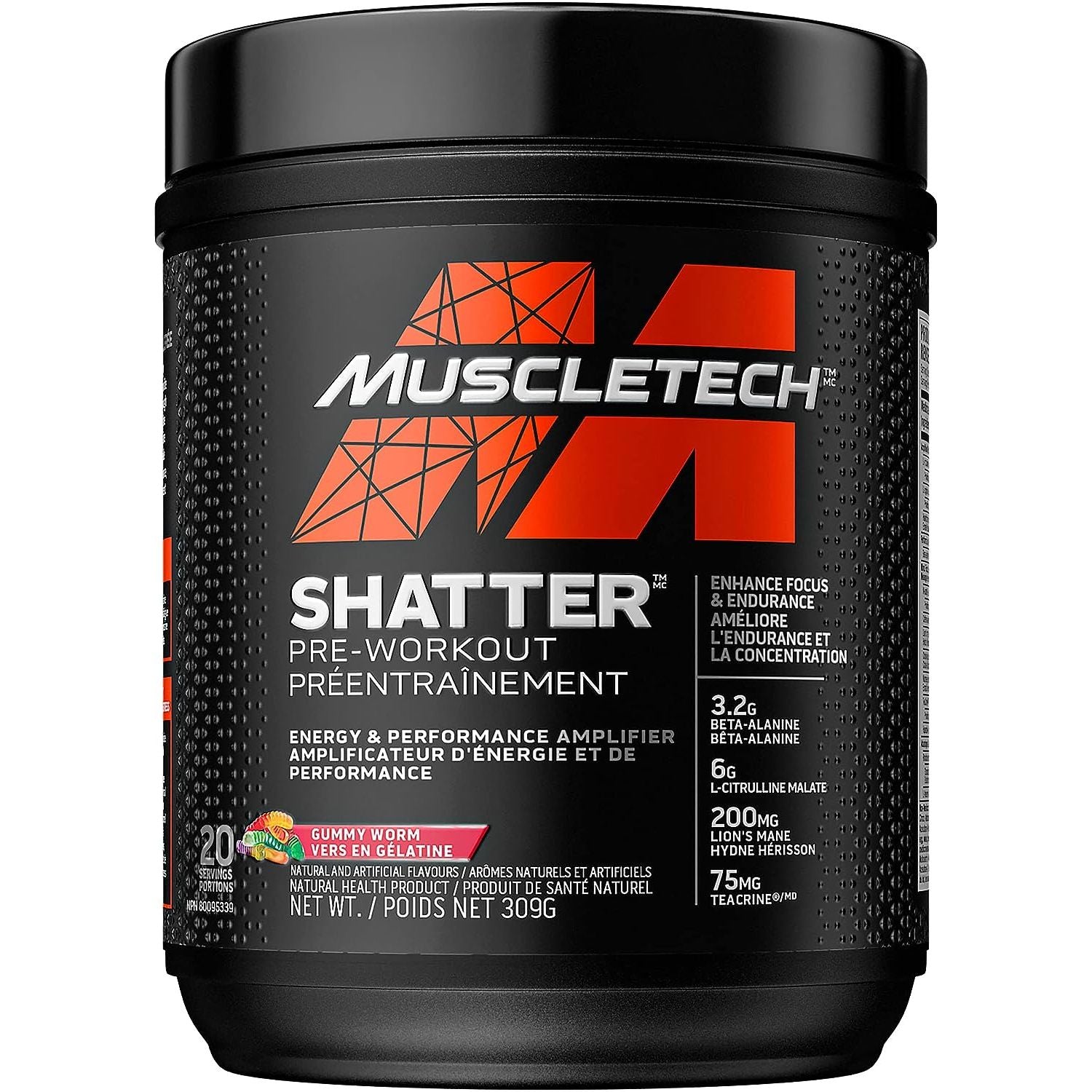 Muscletech Shatter Pre-Workout 20 servings MuscleTech Top Nutrition Canada